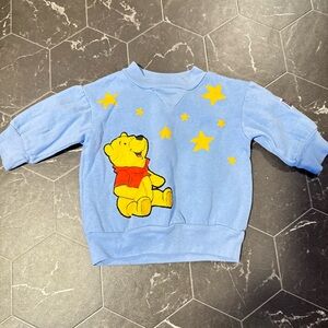 VINTAGE Disney Blue Sweatshirt with Winnie the Pooh and Stars